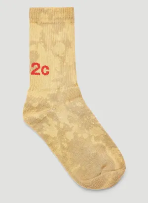 032c Logo Intarsia Bleached Socks