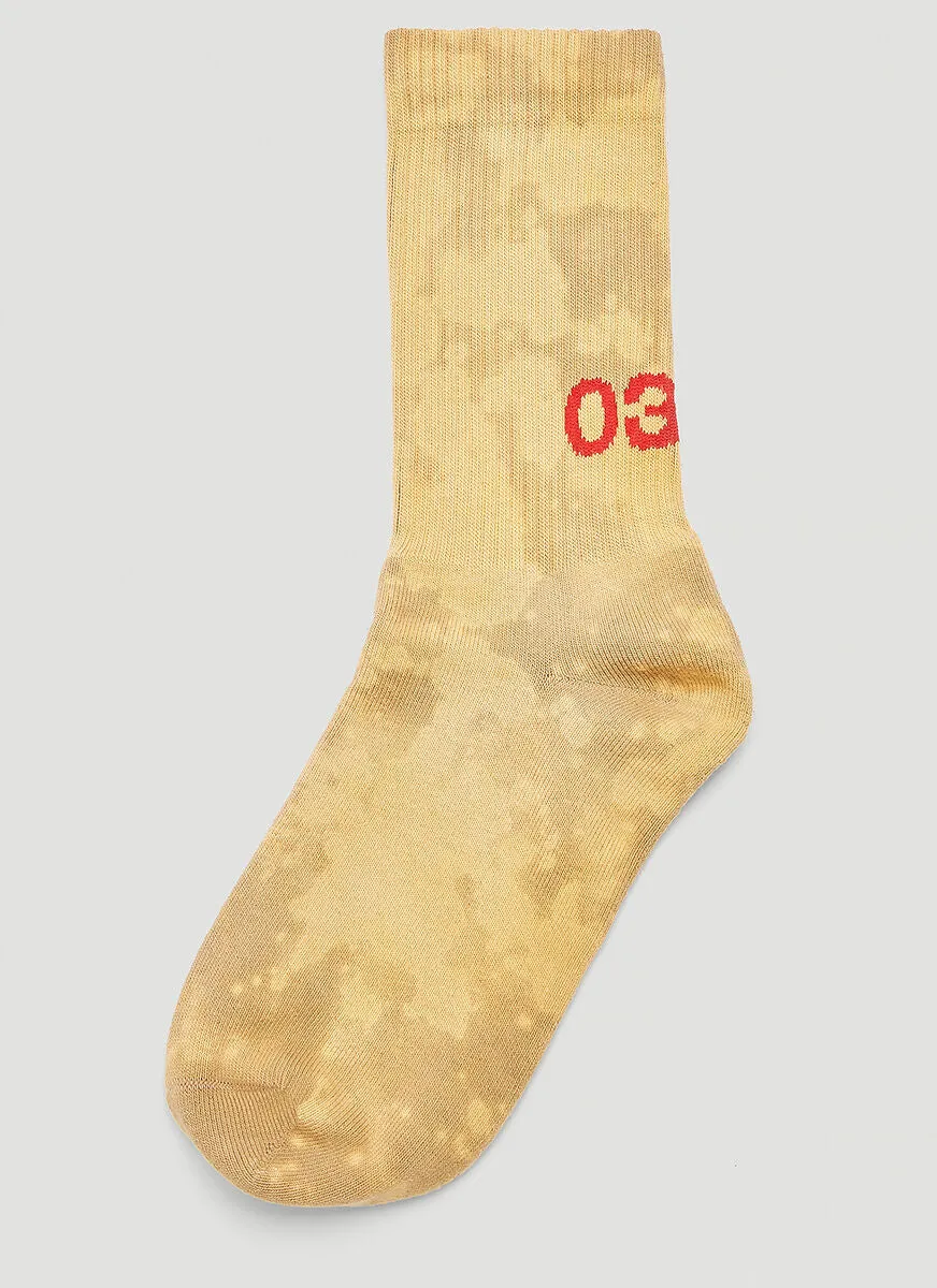 032c Logo Intarsia Bleached Socks