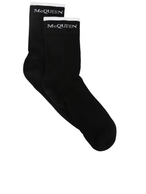 Alexander McQueen Logo Intarsia Knit Stretched Socks