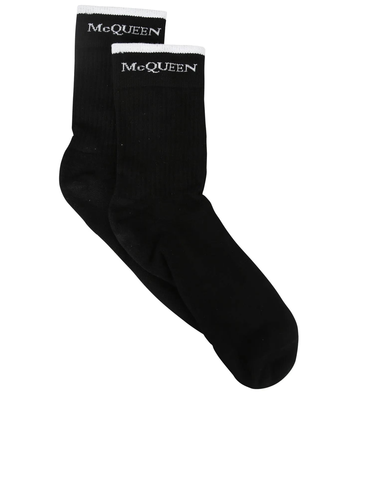 Alexander McQueen Logo Intarsia Knit Stretched Socks