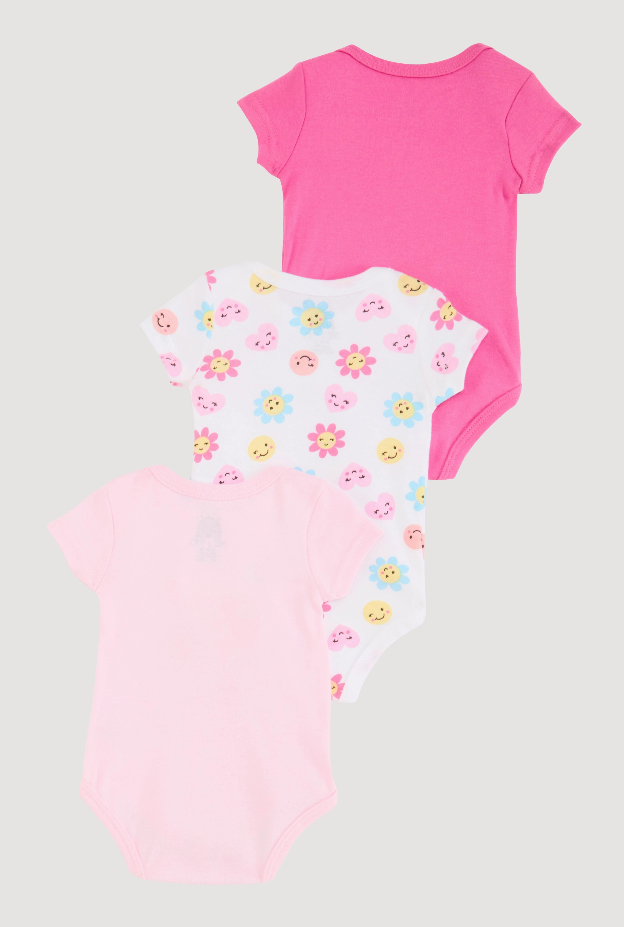 Baby Girls 0-9M Chenille Patch So Loved Graphic Bodysuits 3 Pack