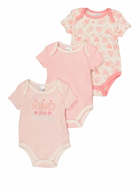 Baby Girls 0-9M Kind Like Mommy Graphic Bodysuits 3 Pack