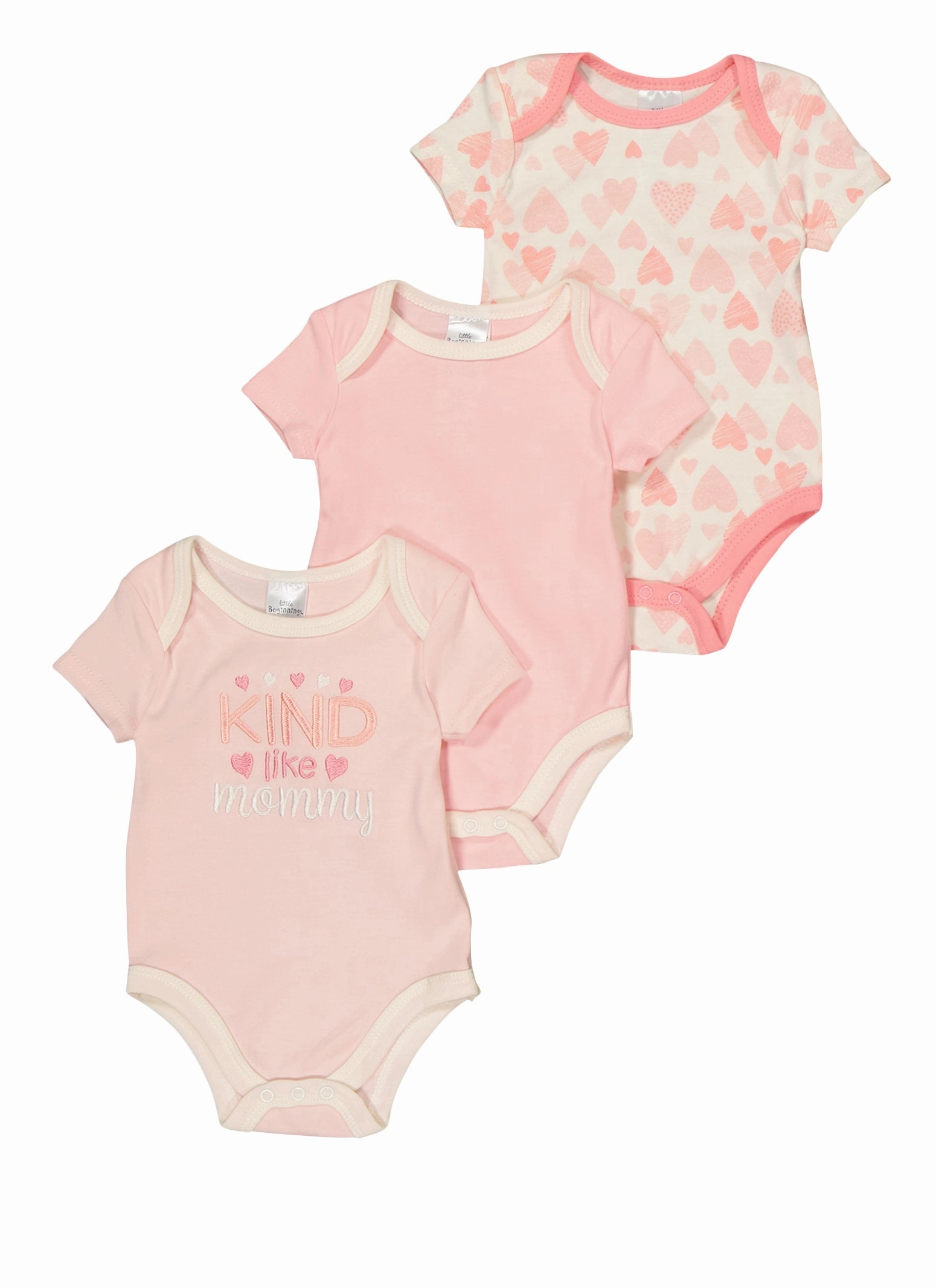 Baby Girls 0-9M Kind Like Mommy Graphic Bodysuits 3 Pack