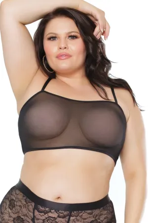 Black Mesh Bralette | Plus Size