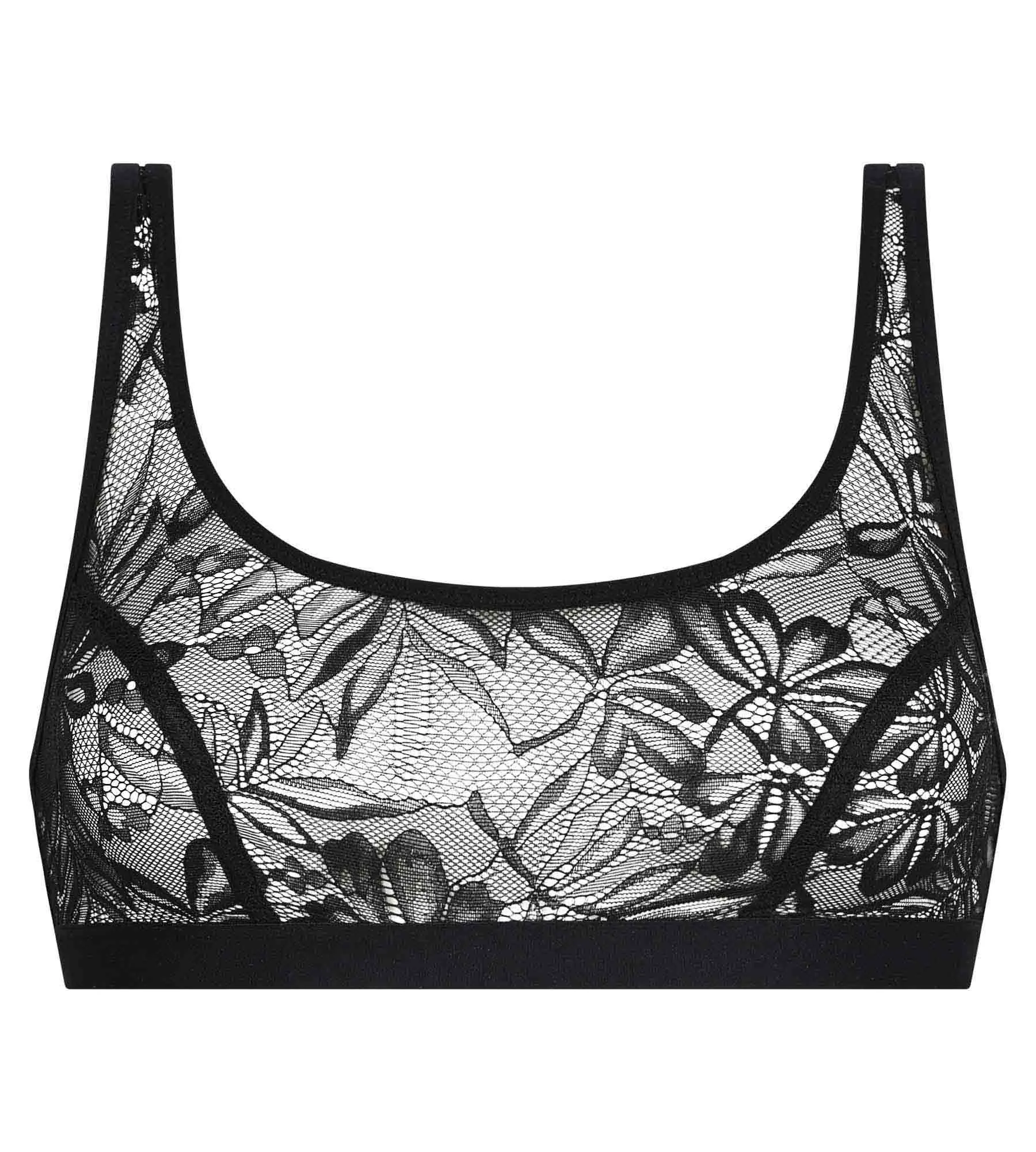 Brassière femme en dentelle noire à feuillage Mod de Dim