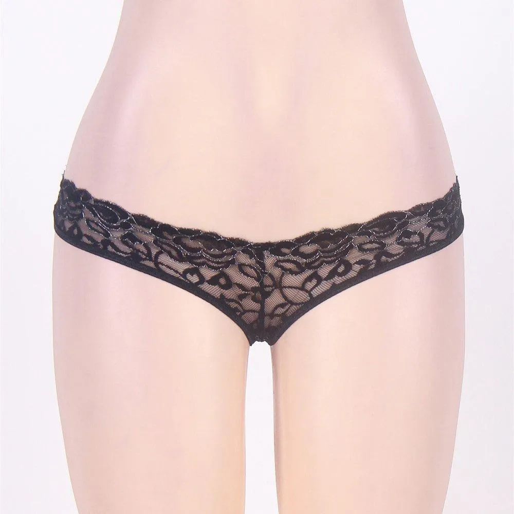 Crotchless Lace Cage Back Panty