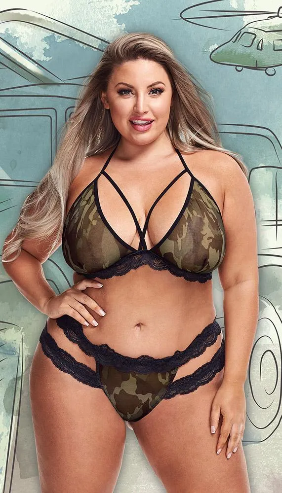 Don't Hide Camo Lace Lingerie Set