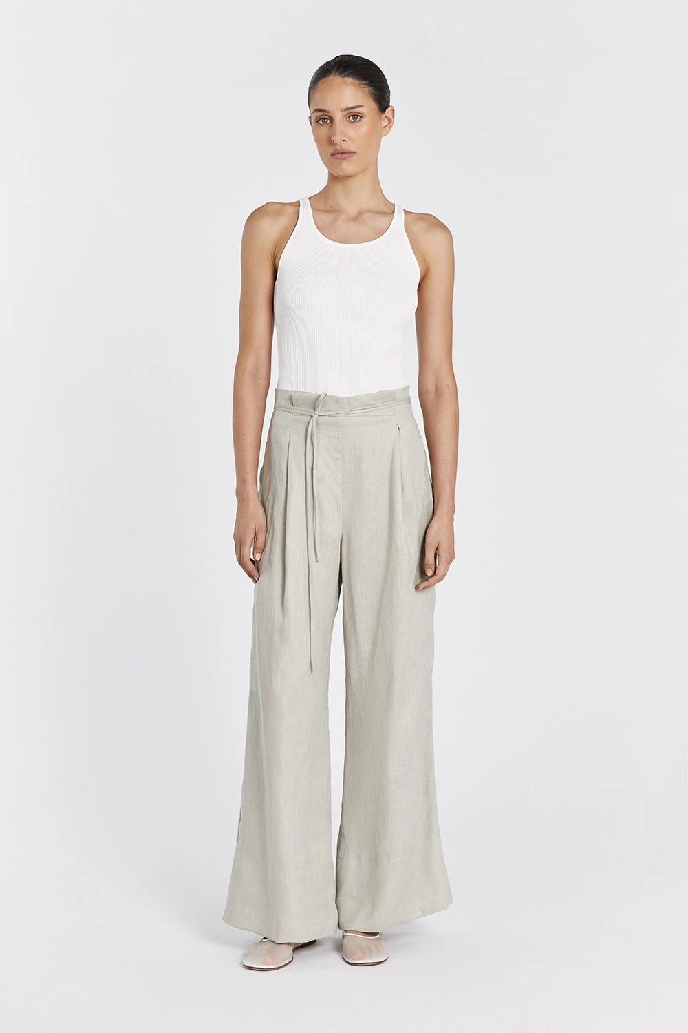 ENYO CHALK LINEN PANT