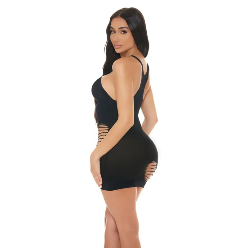 Heart Rate Bodystocking Dress - Black - Os