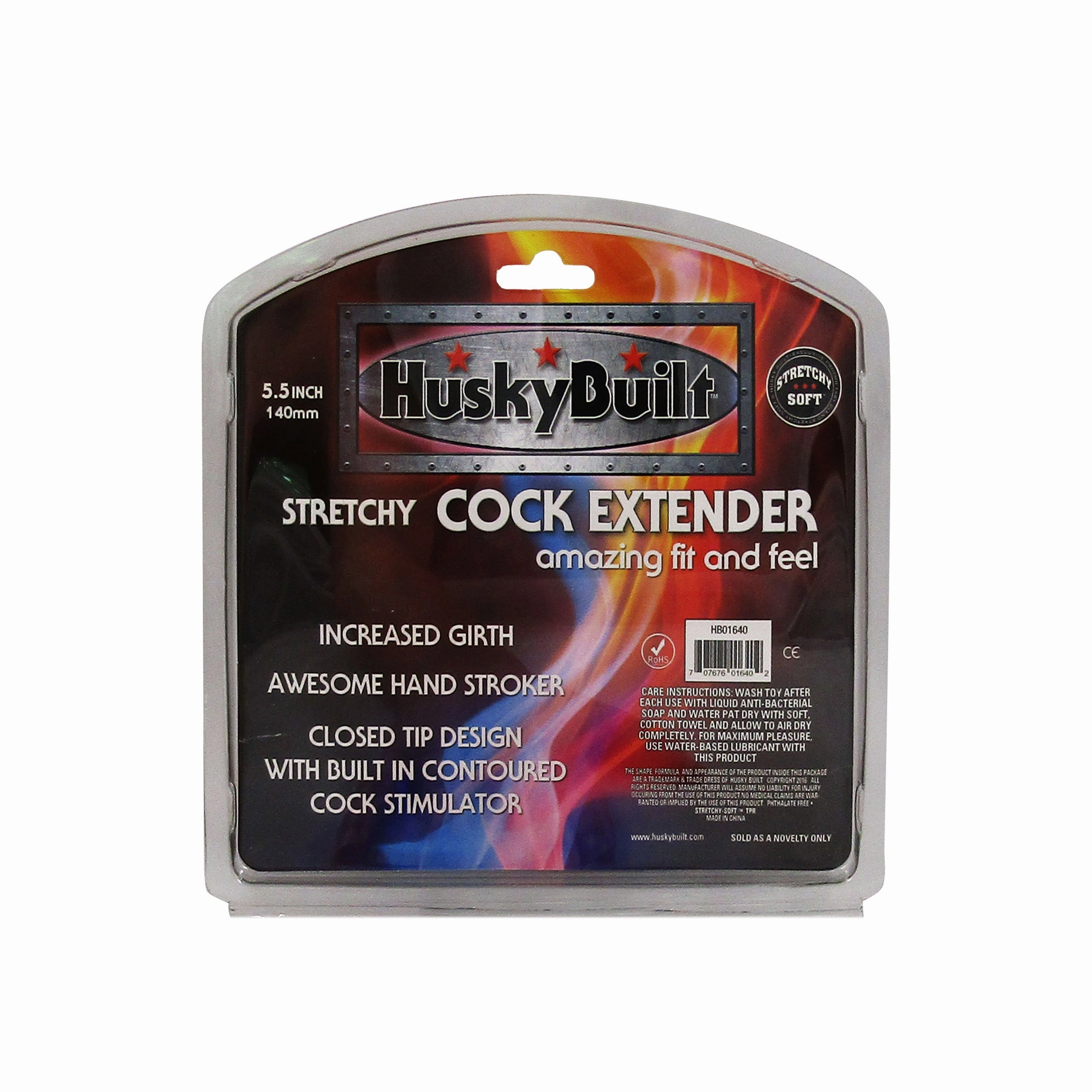Husky Built Stretchy 5.5" Cock Extender - Black
