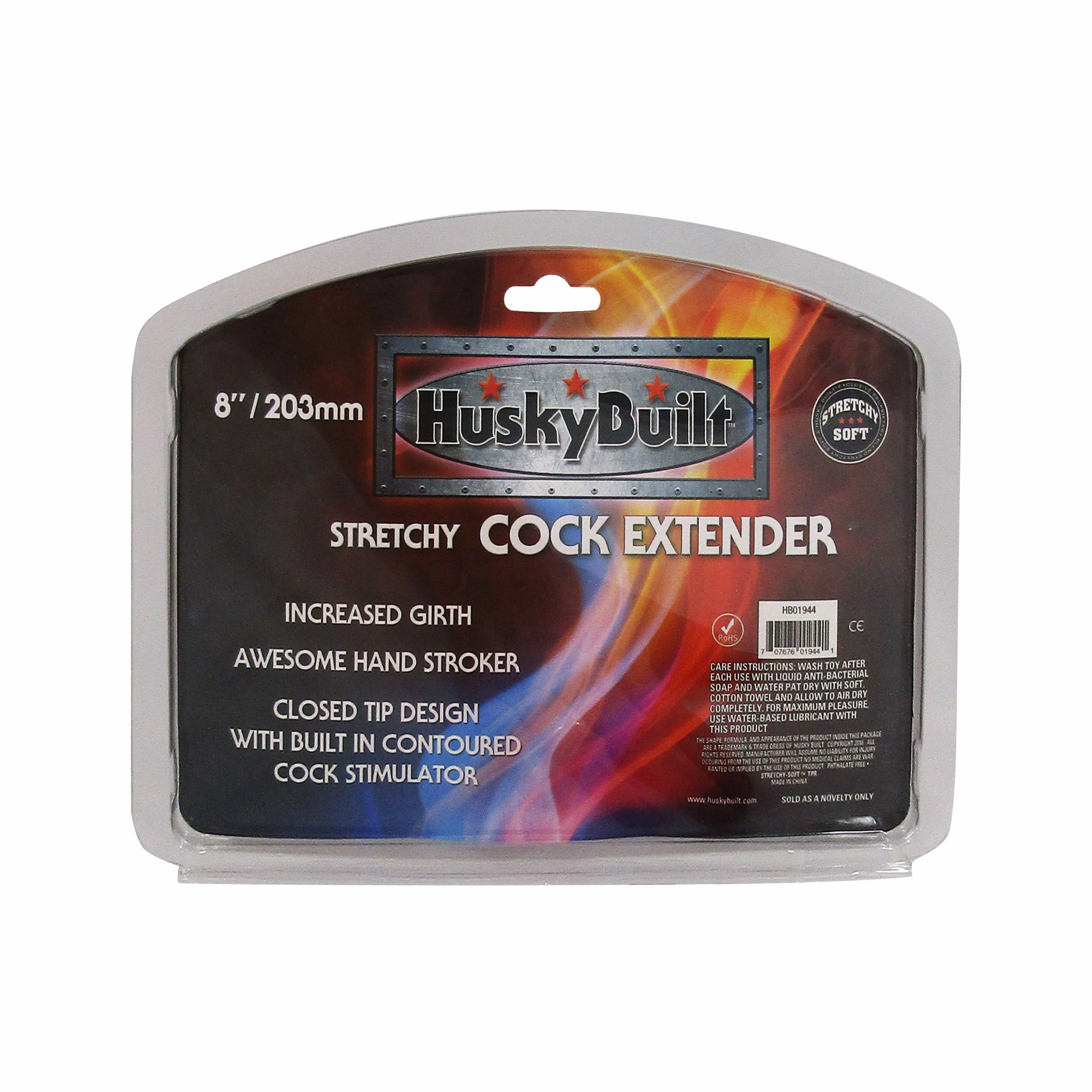 Husky Built Stretchy 8 "Cock Extender - Black