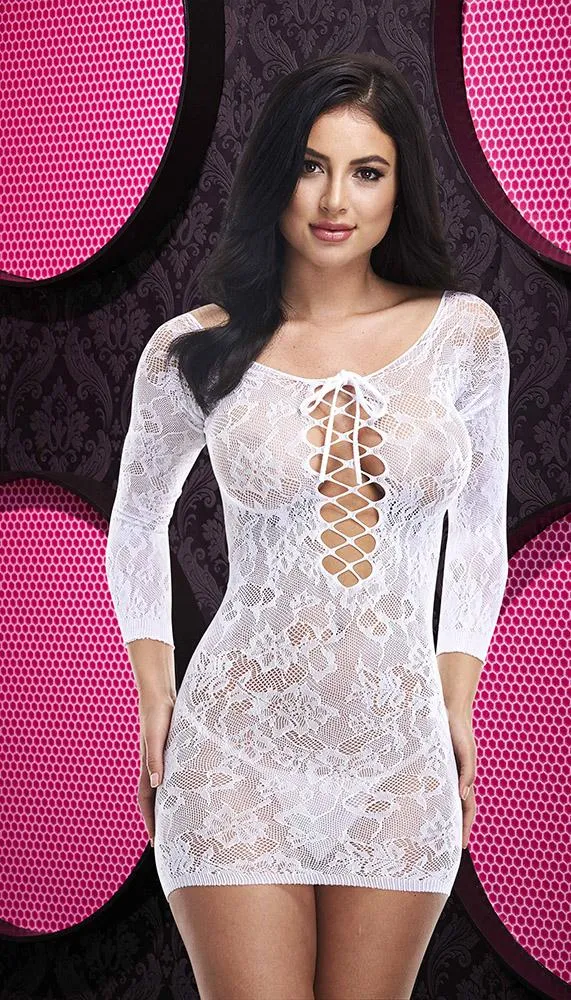 Lace Off The Shoulder Mini Dress