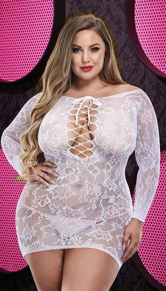 Lace Off The Shoulder Mini Dress