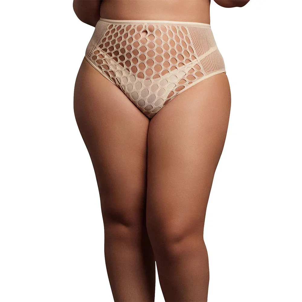 Le Désir Beige Key-Hole Crop Top Set XL
