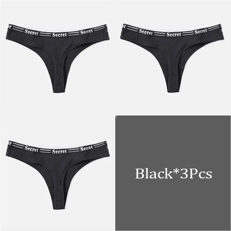 Low Rise Thong Panty M-XL 3 piece set