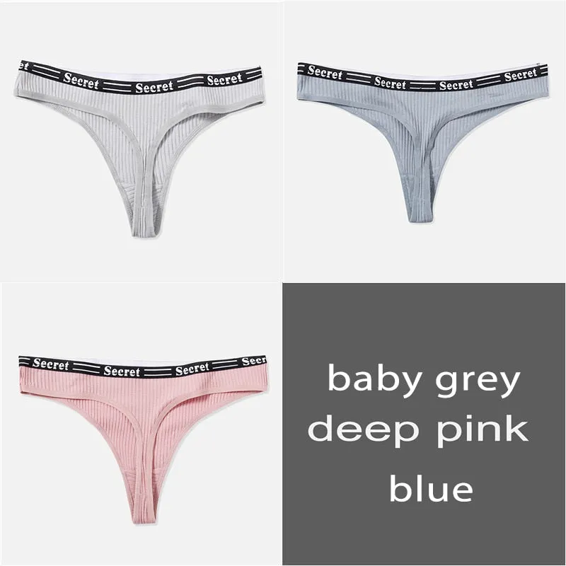 Low Rise Thong Panty M-XL 3 piece set