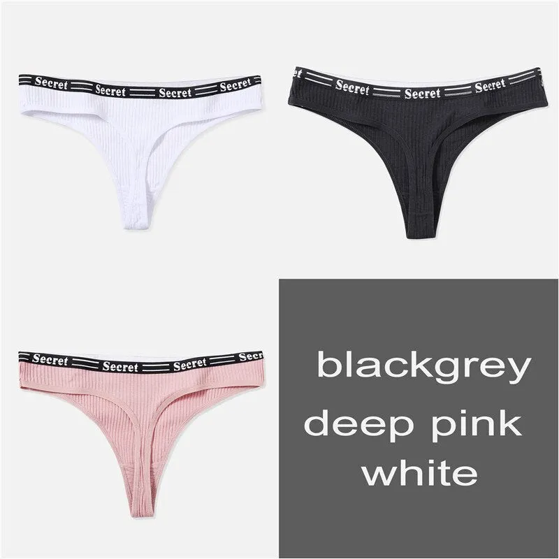 Low Rise Thong Panty M-XL 3 piece set