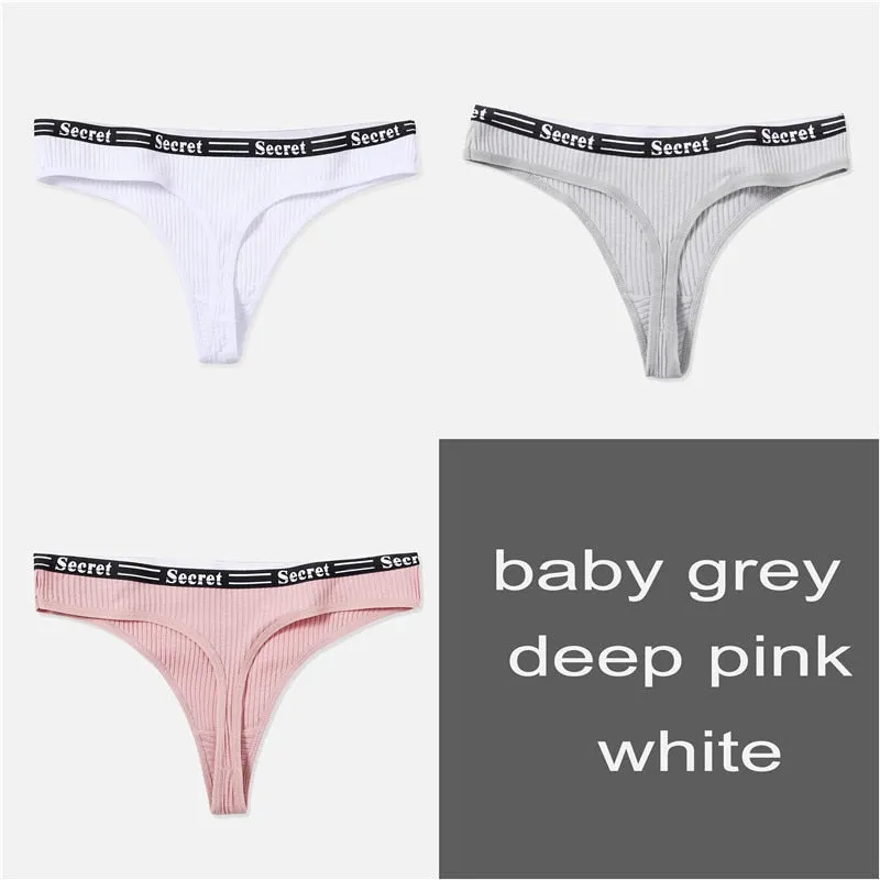 Low Rise Thong Panty M-XL 3 piece set