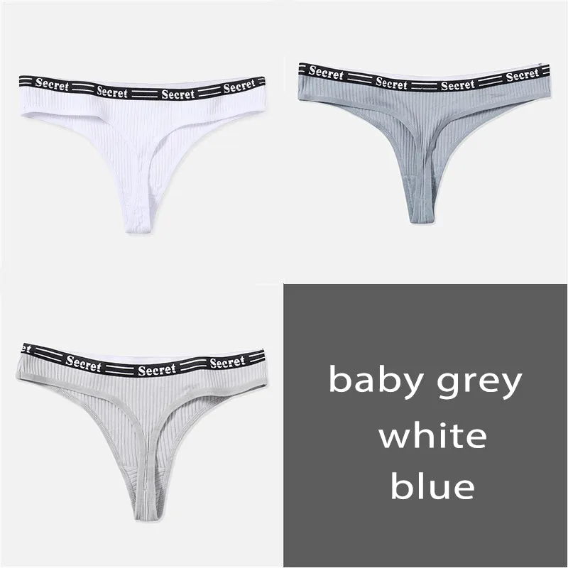 Low Rise Thong Panty M-XL 3 piece set