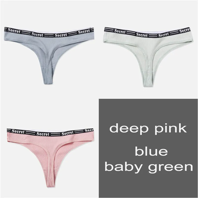 Low Rise Thong Panty M-XL 3 piece set