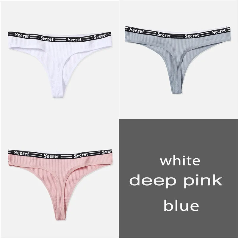 Low Rise Thong Panty M-XL 3 piece set