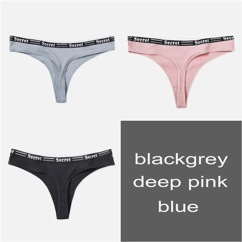 Low Rise Thong Panty M-XL 3 piece set