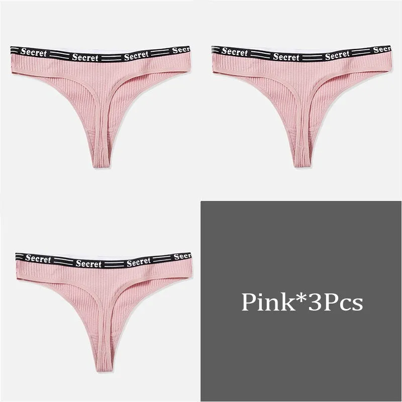 Low Rise Thong Panty M-XL 3 piece set