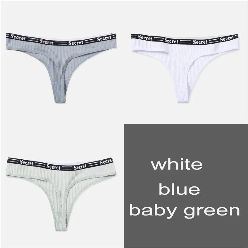 Low Rise Thong Panty M-XL 3 piece set