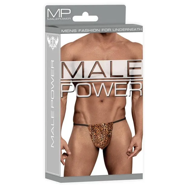 Male Power - Posing Strap Animal Print Thong Underwear O/S (Leopard)