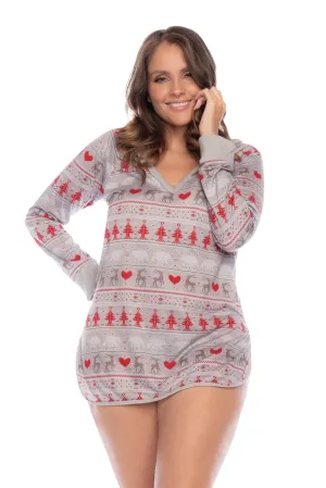 Mapale Lounge Plus Size Let it Snow Sleep Tee