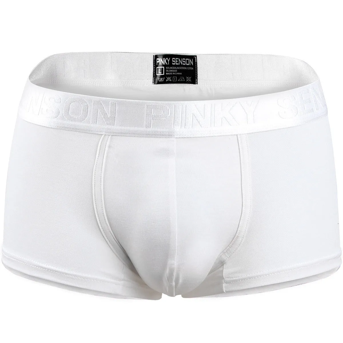 Men low-rise underwear big pouch solid color cotton C4B
