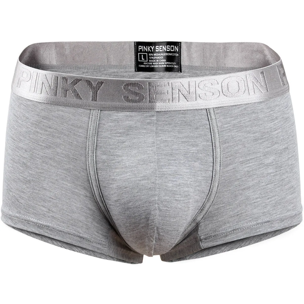Men low-rise underwear big pouch solid color cotton C4B