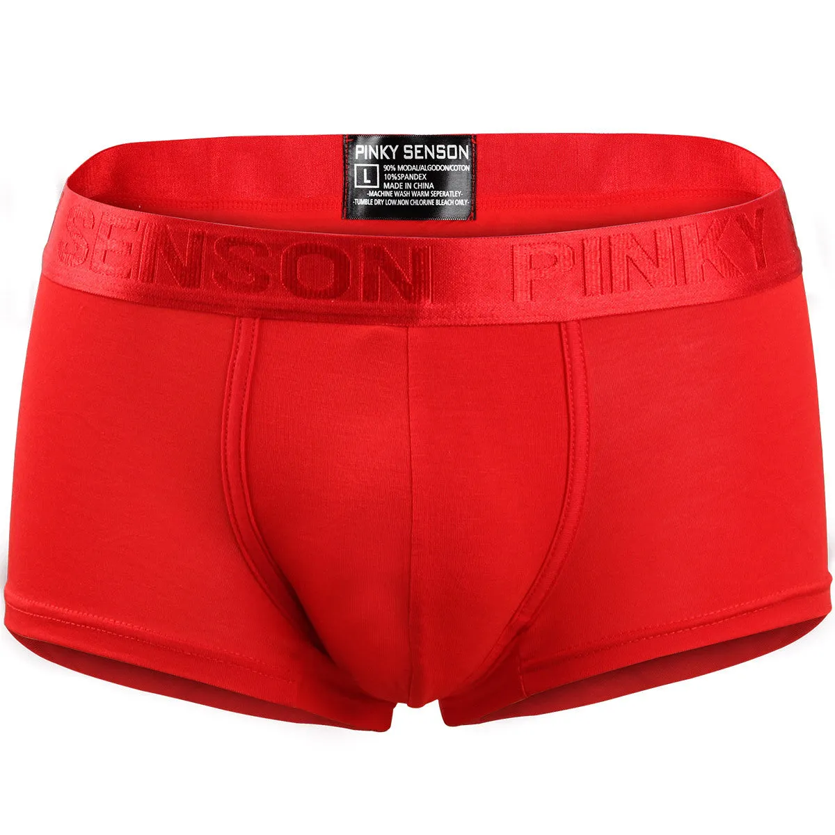 Men low-rise underwear big pouch solid color cotton C4B