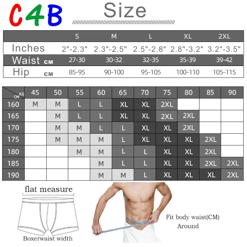 Men low-rise underwear big pouch solid color cotton C4B