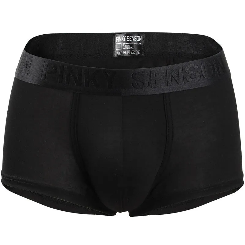 Men low-rise underwear big pouch solid color cotton C4B