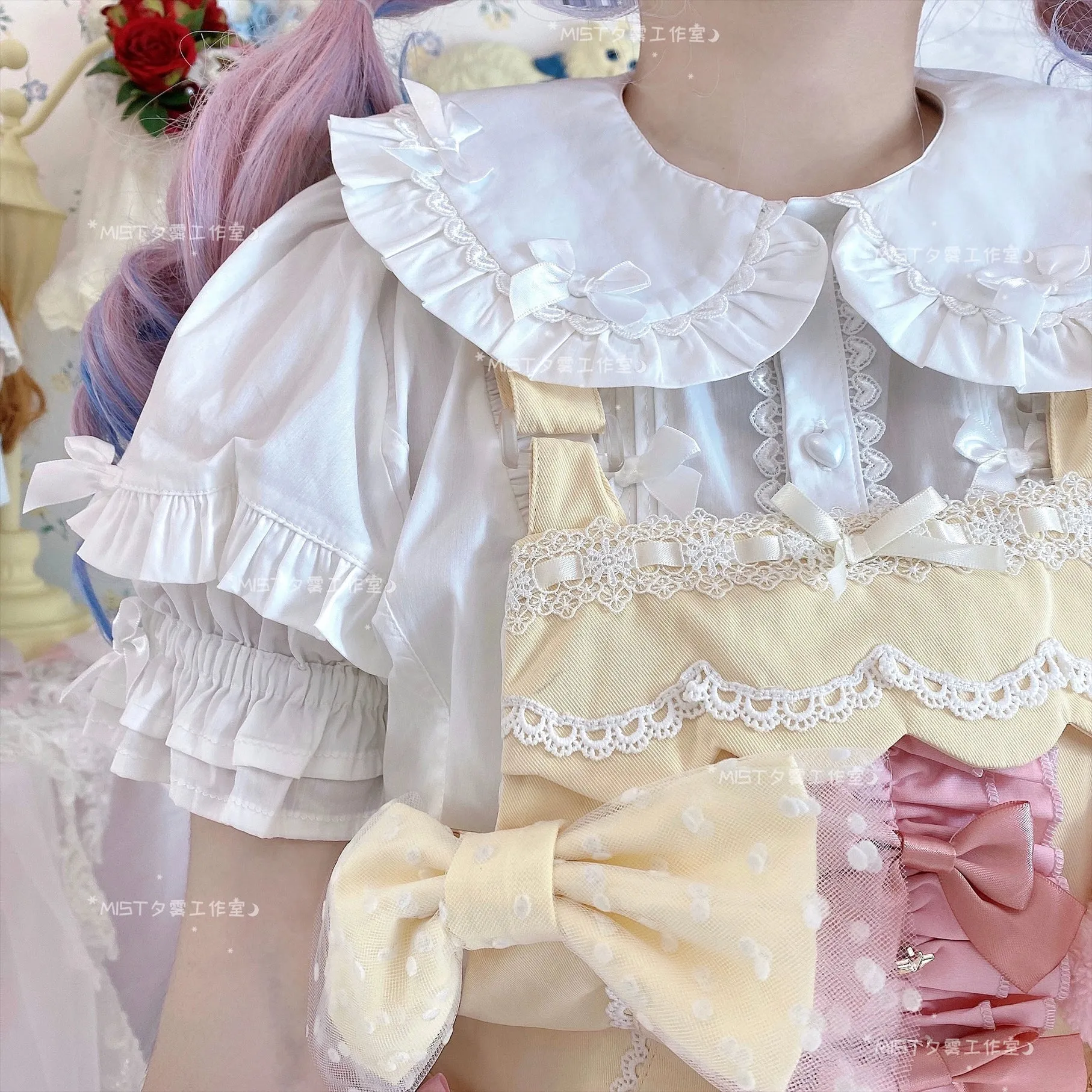 Puff Sleeve Doll Collar Blouse