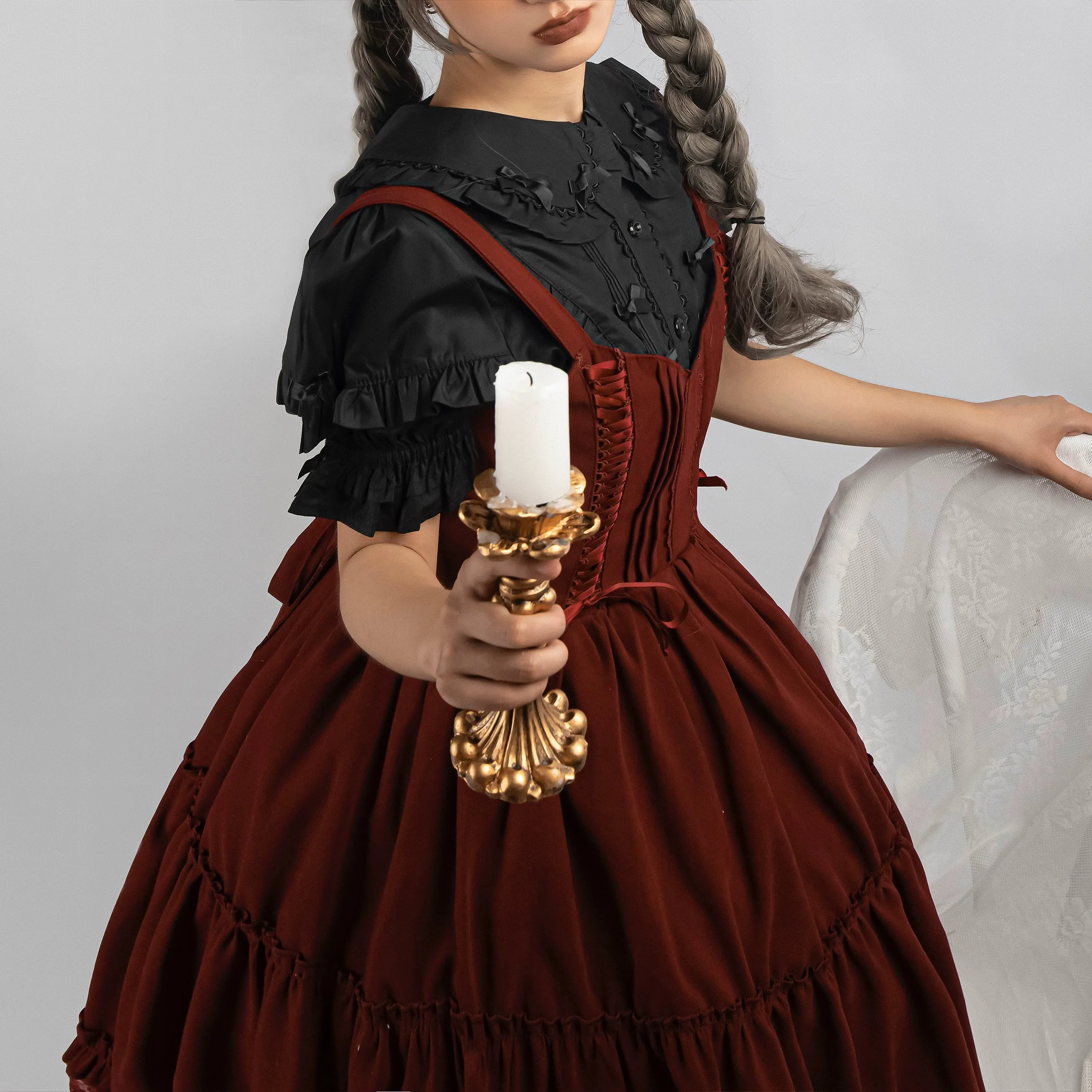 Puff Sleeve Doll Collar Blouse