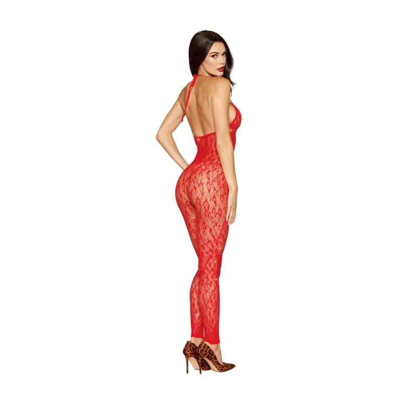 Rhinestone Bodystocking Dmnd - One Size - Poinsettia