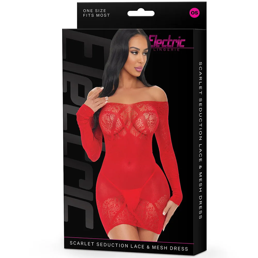 Scarlet Seduction Lace & Mesh Dress