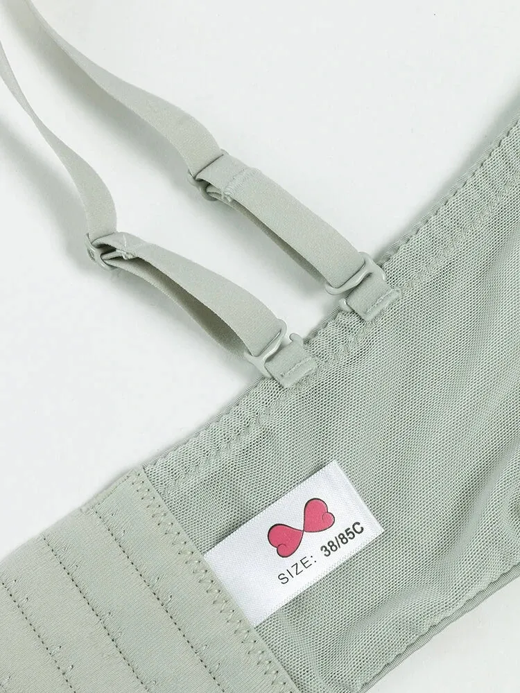 Seamless Detachable Double Straps Bandeau Bra