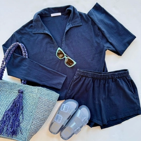Set - Navy Jersey Cotton Set