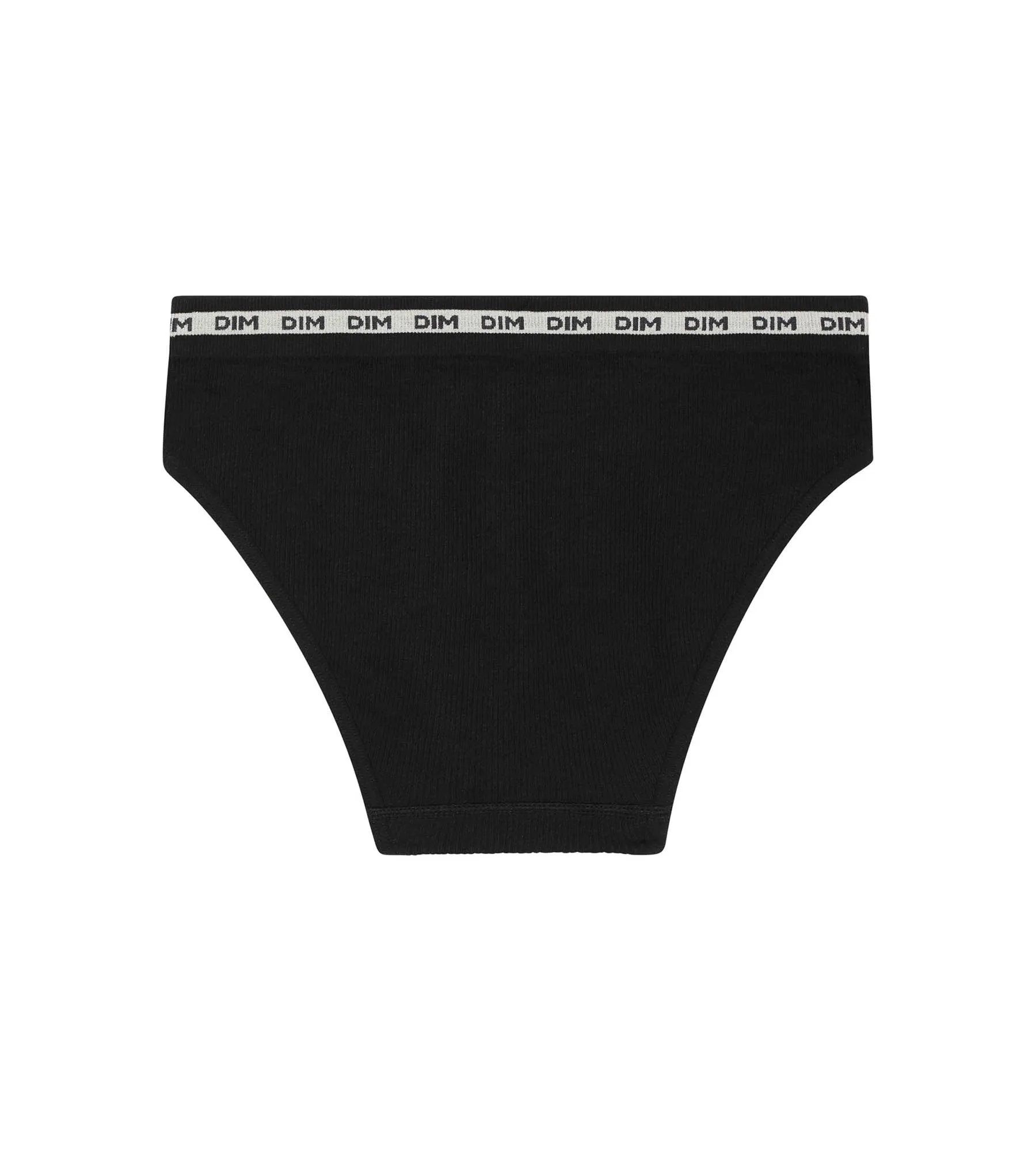 Slip pour fille en tissu côtelé Noir à ceinture beige Dim Icons