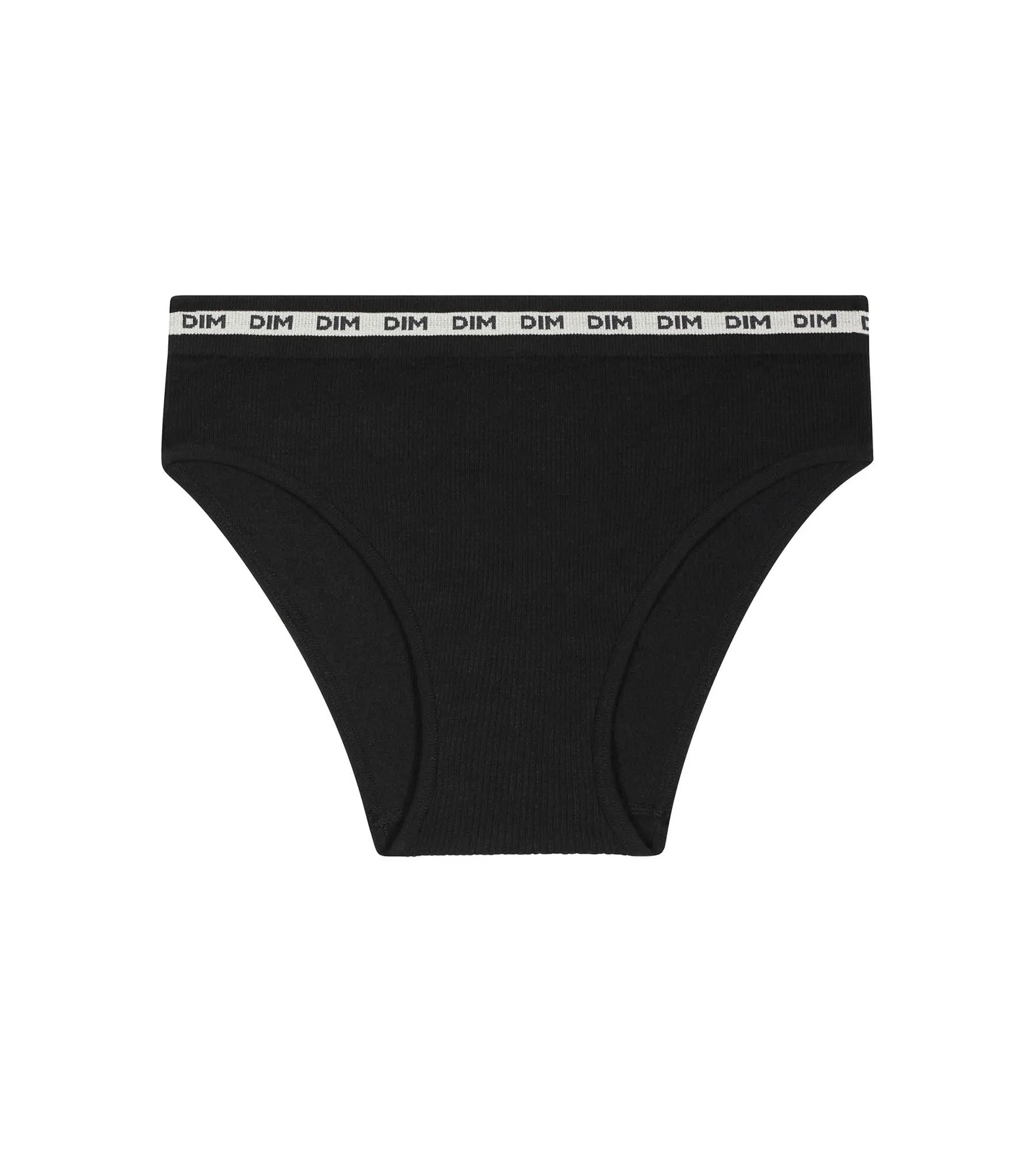 Slip pour fille en tissu côtelé Noir à ceinture beige Dim Icons