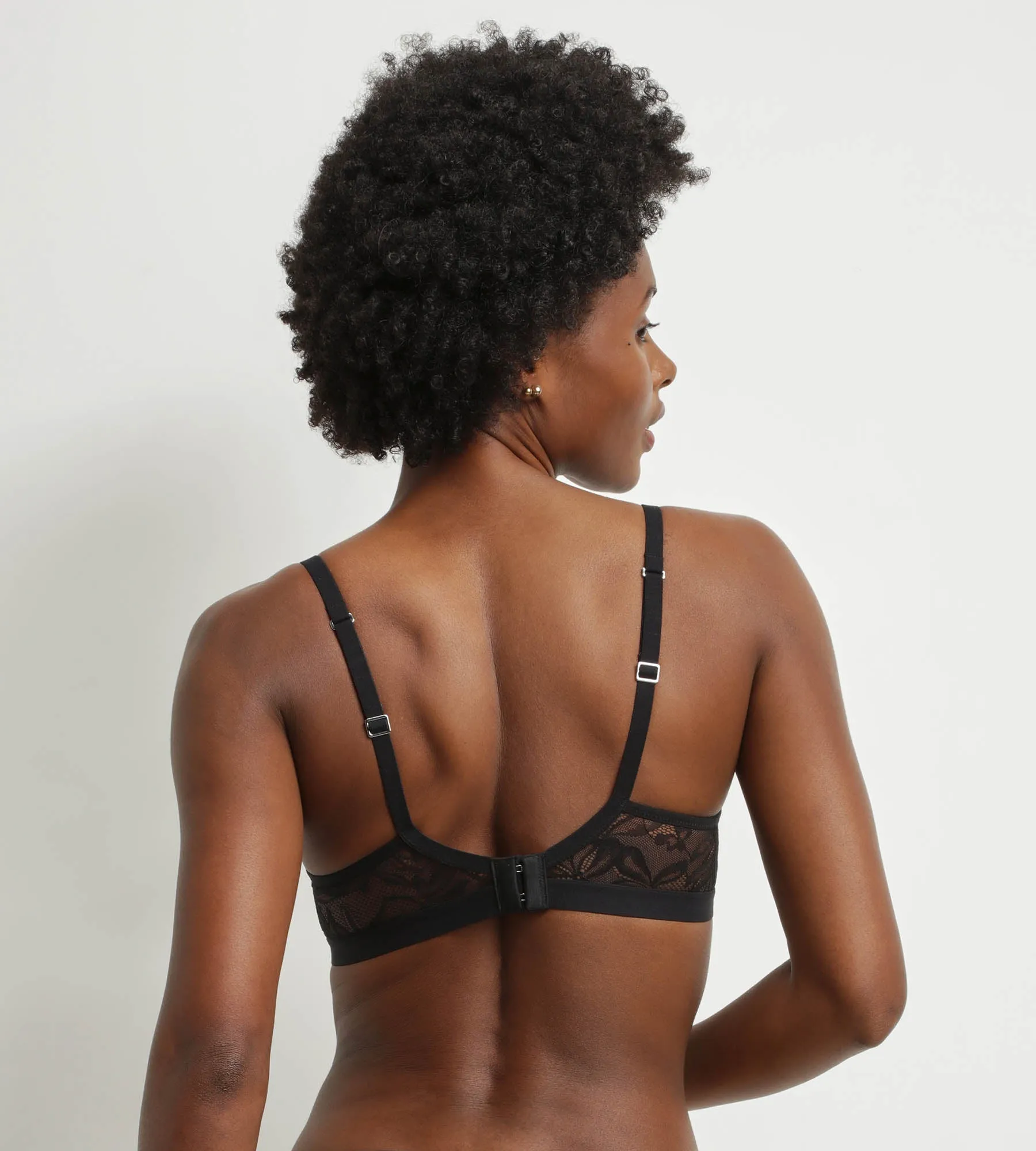 Soutien-gorge à armatures en dentelle noire à feuillage Mod de Dim