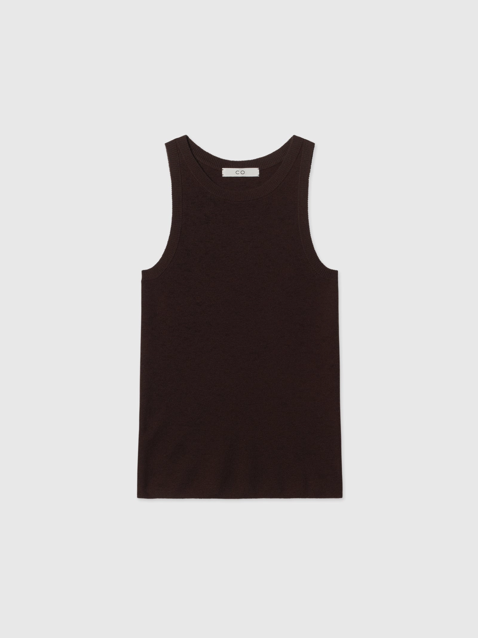 Sporty Tank in Fine Cashmere - Chocolate
