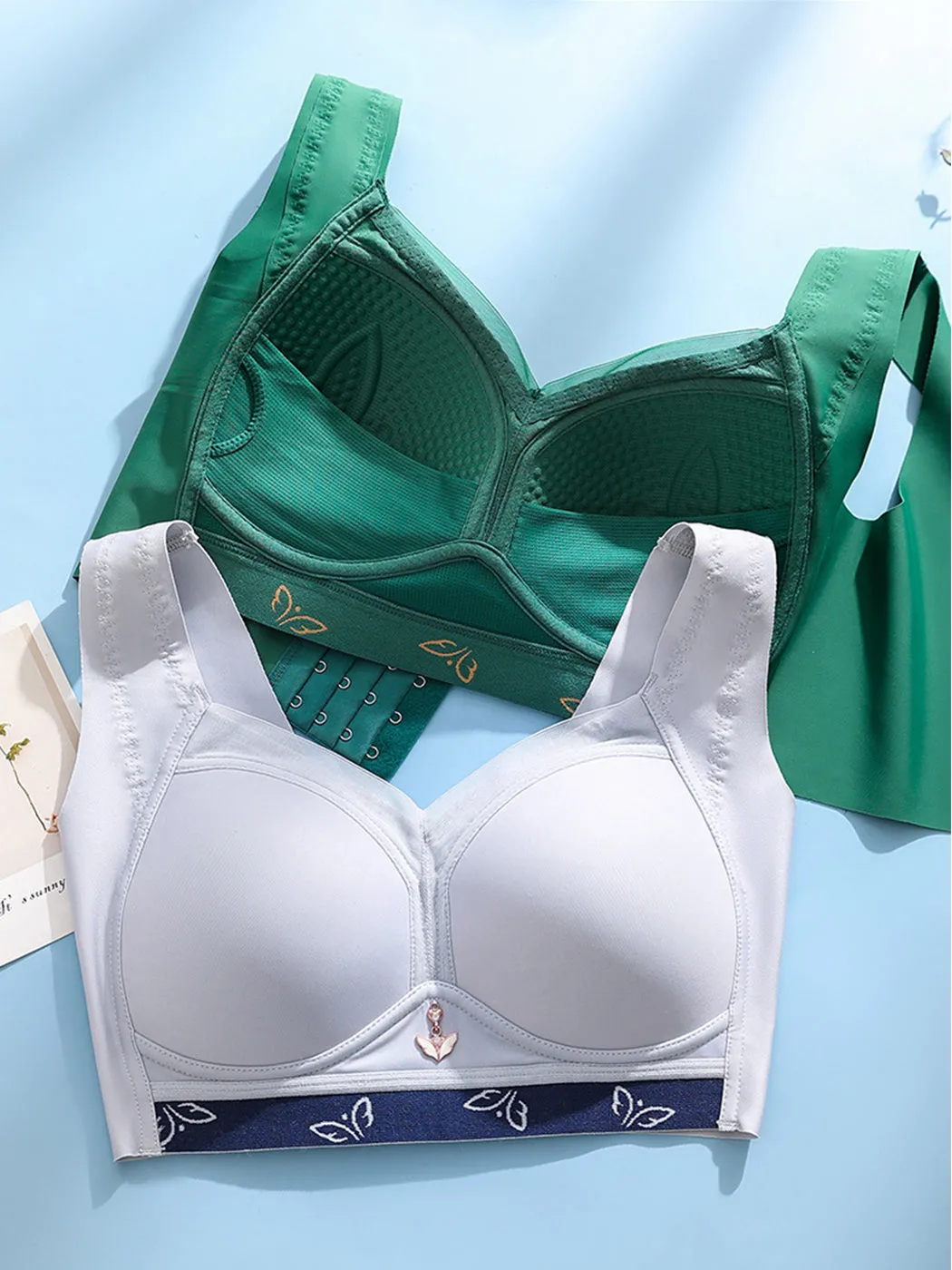 Thin Anti-Sagging Side Support Wire-free Minimizer Bra