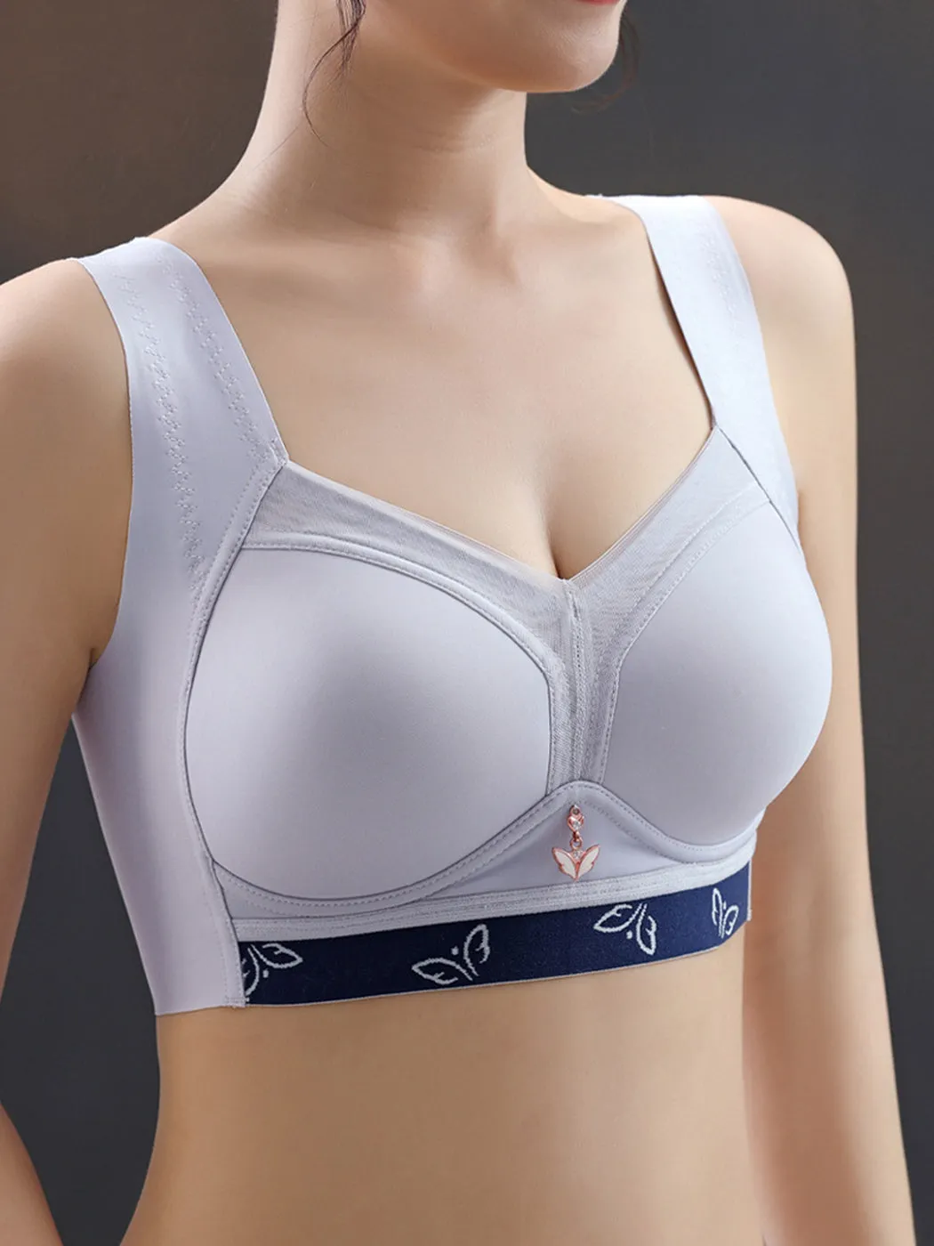Thin Anti-Sagging Side Support Wire-free Minimizer Bra