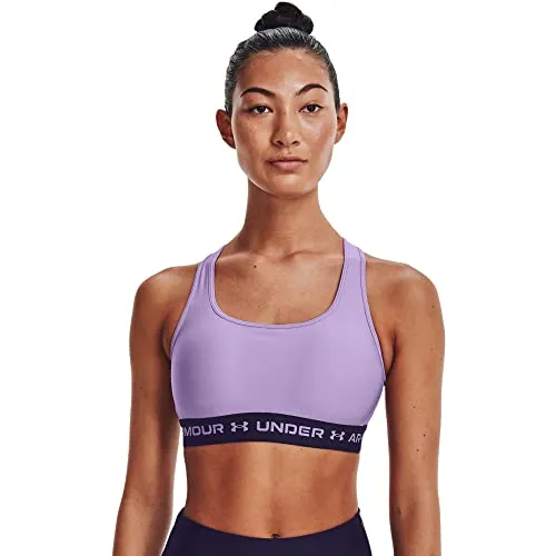 Under Armour Women's Crossback Mid Impact Sports Bra. Octane (566)/Jet Gray. Small