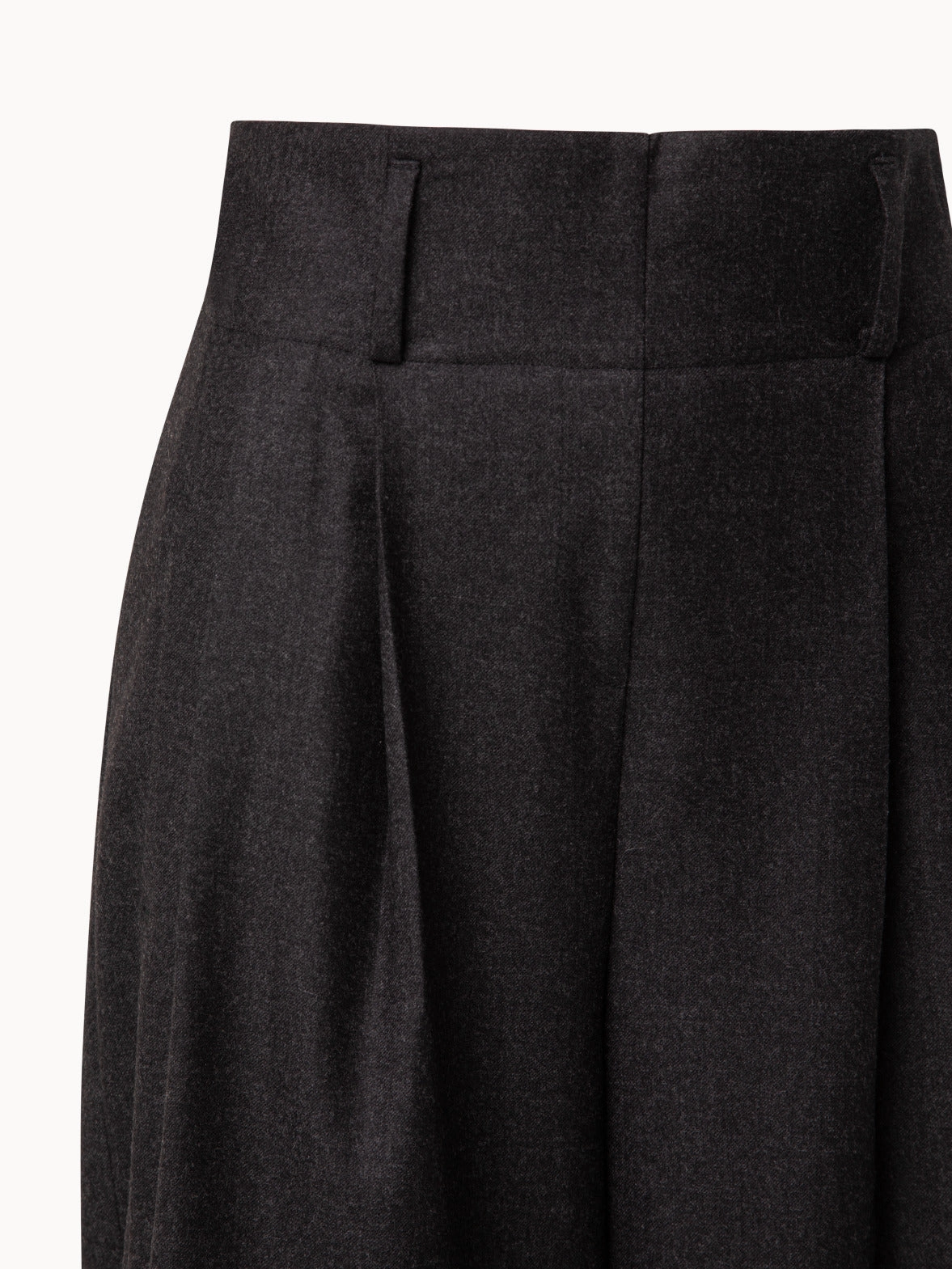 Wide Pleated Wool Flannel Pants
