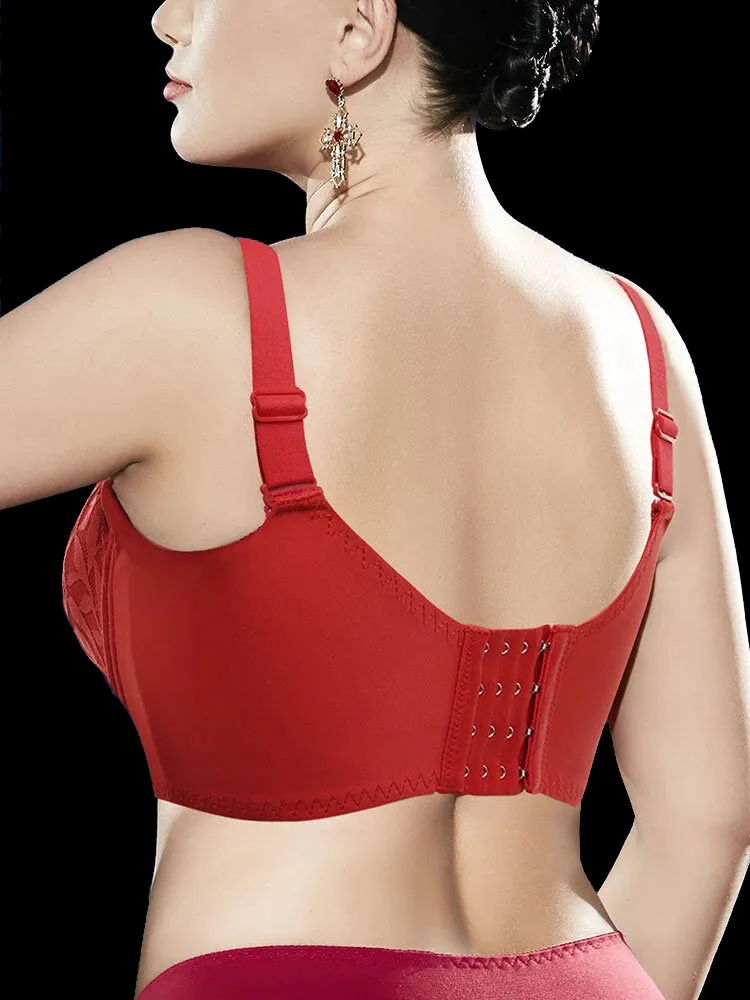 Women Lace Floral Trim Wireless Comfy Thin Bras